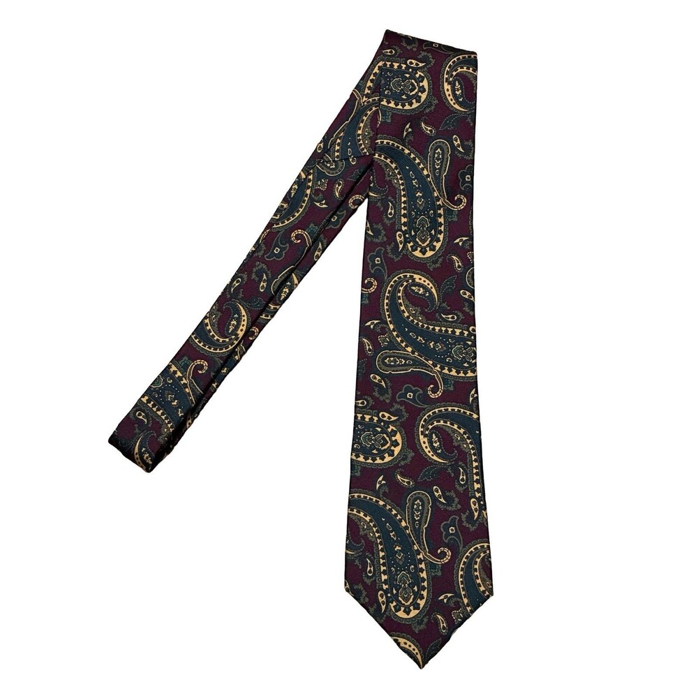 Johnny Carson Vintage Red Paisley 100% Silk Tie